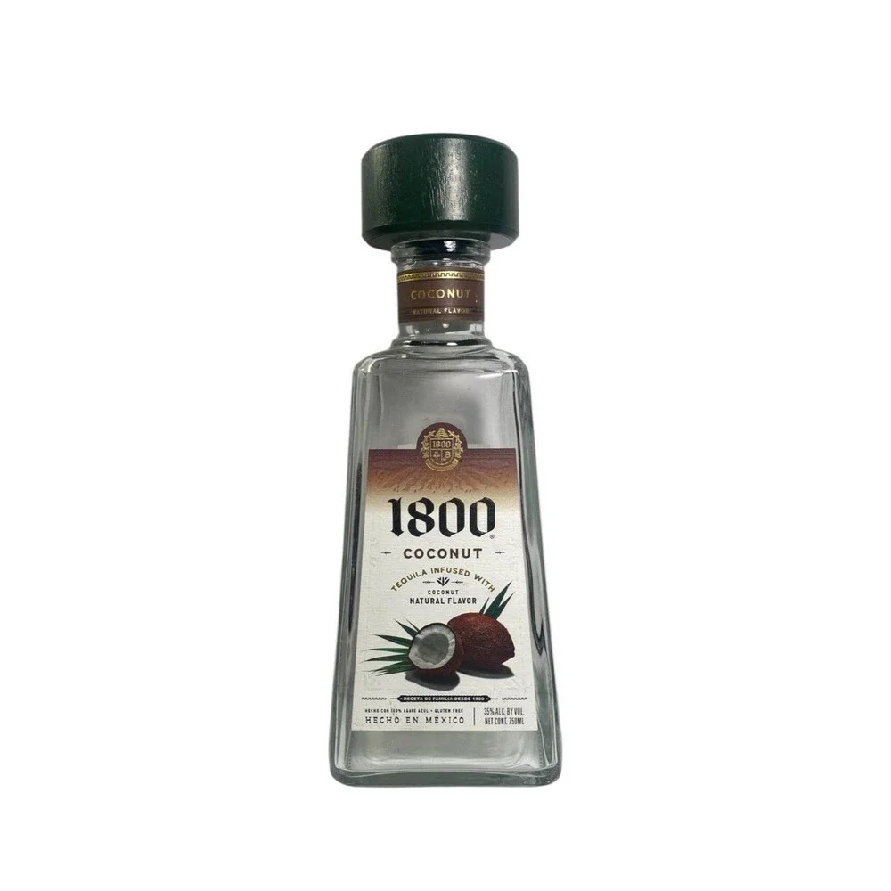 1800 Coconut Tequila Empty Glass Bottle 750ml Bar Decor Display Collectible